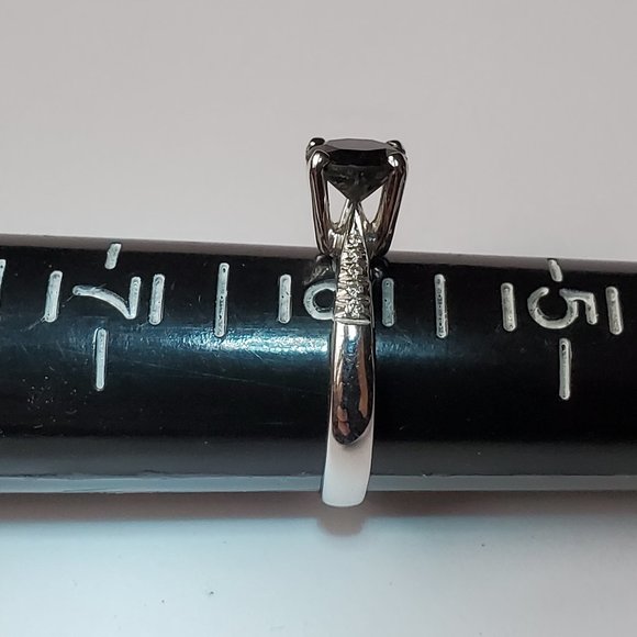 Beautiful 18K white gold  black diamond ring - Picture 7 of 7